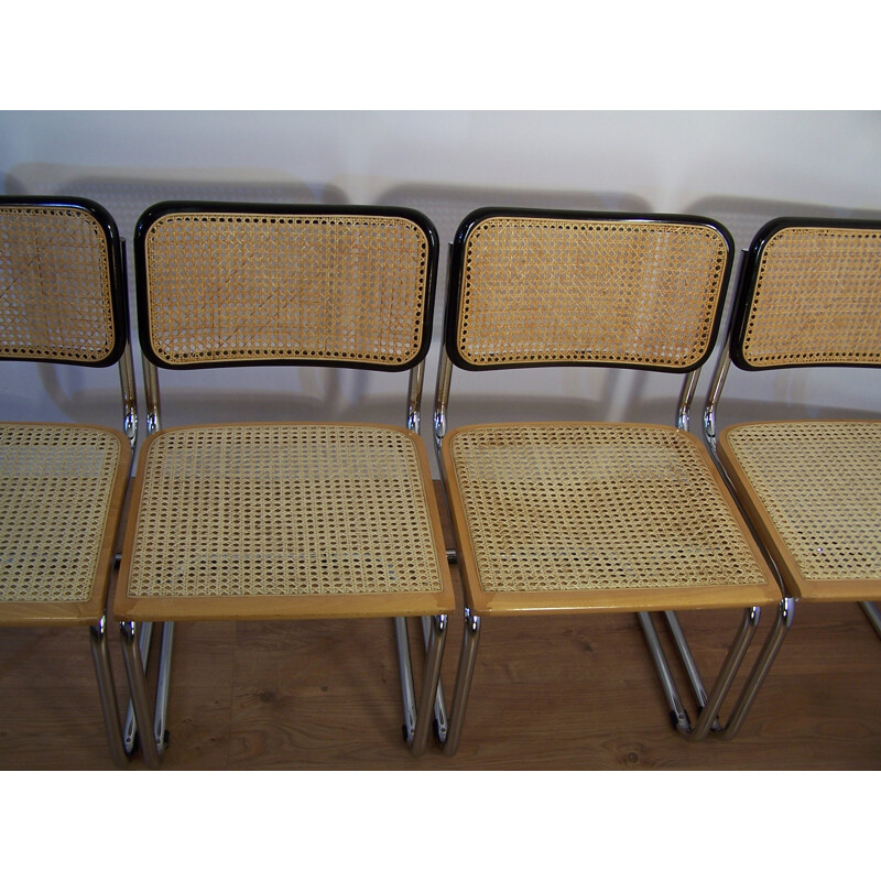 Suite de 4 chaises "Cesca B32" bicolores, Marcel BREUER - 1980