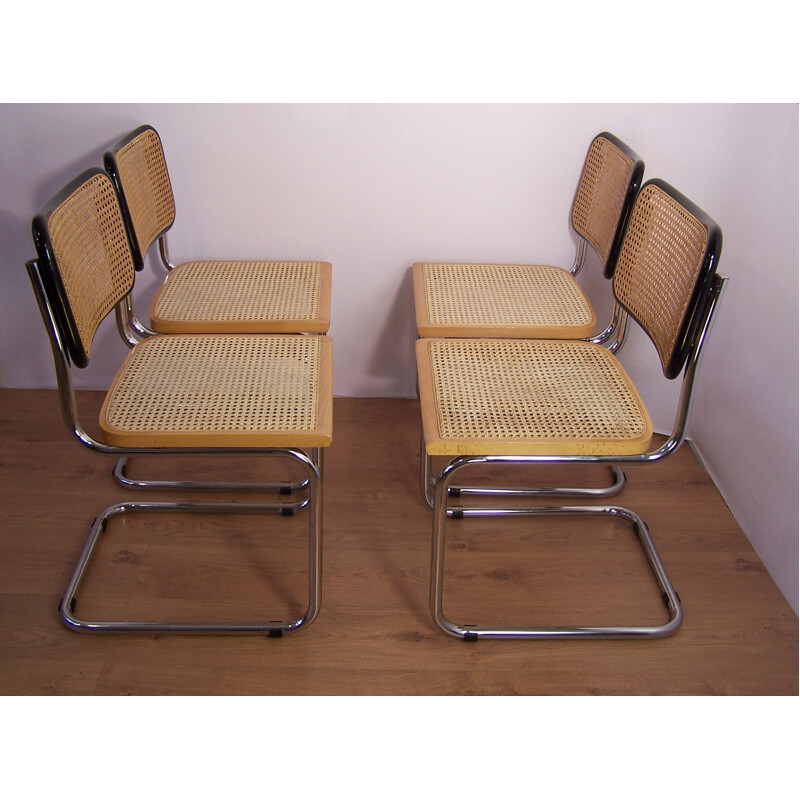 Suite de 4 chaises "Cesca B32" bicolores, Marcel BREUER - 1980