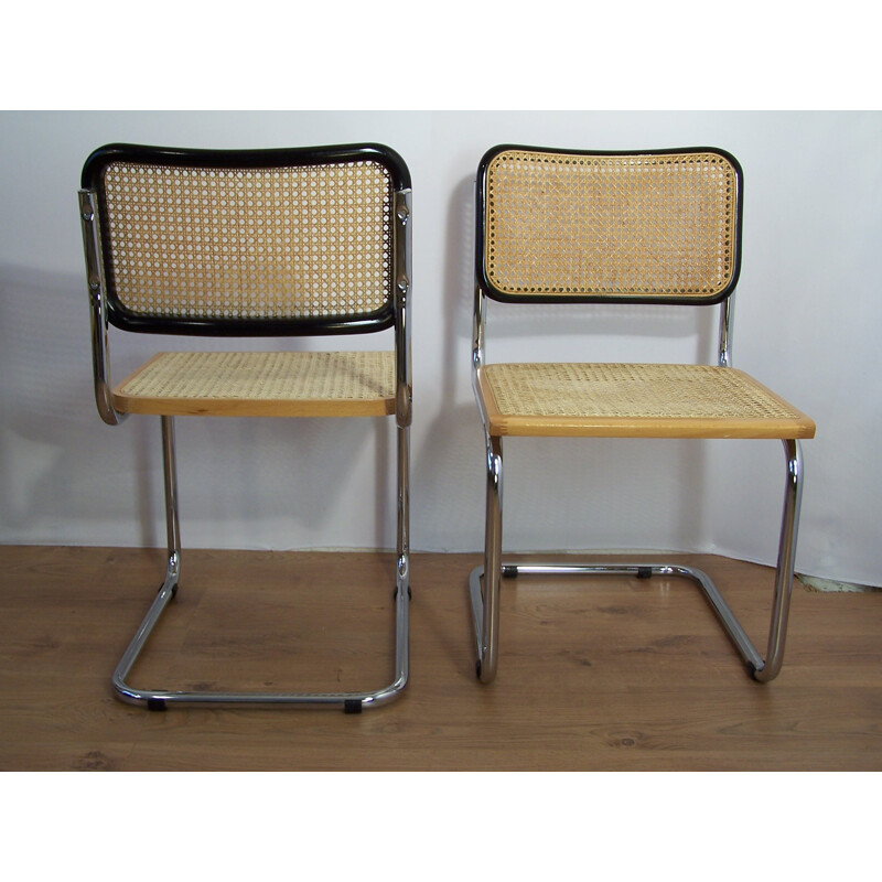 Suite de 4 chaises "Cesca B32" bicolores, Marcel BREUER - 1980