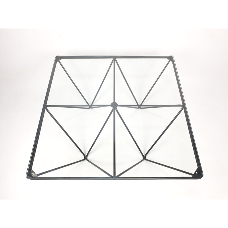 Vintage Coffee Table Metal and Glass 1980s