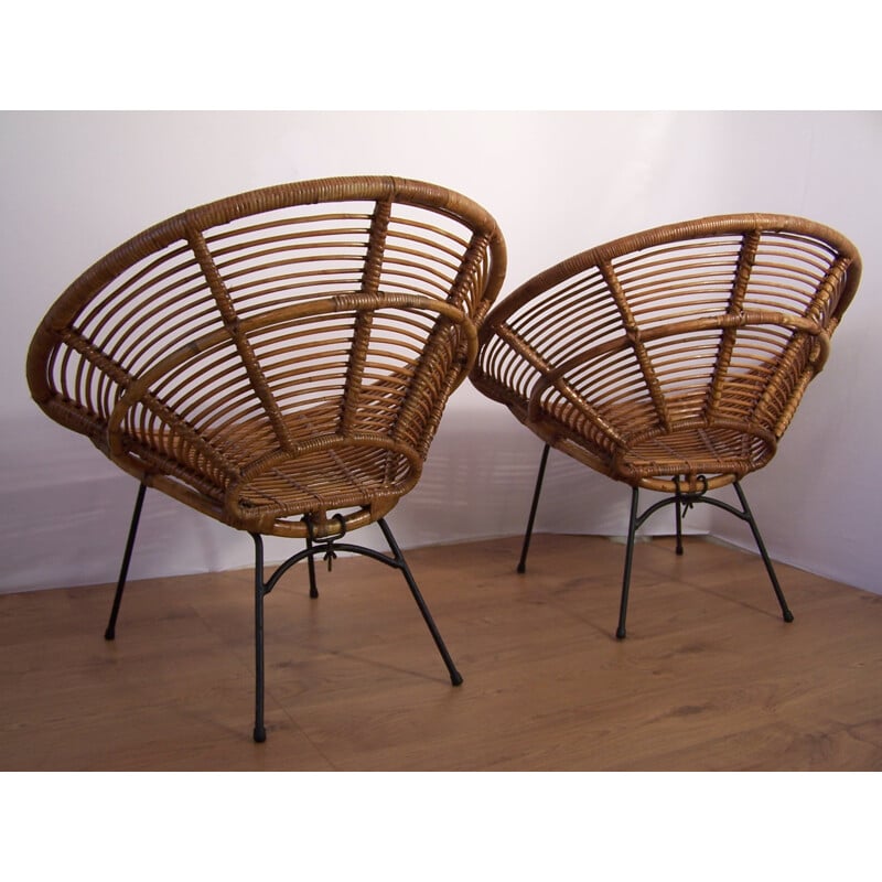 Pair of "Soleil" armchairs, Janine ABRAHAM & Dirk JAN ROL - 1950s