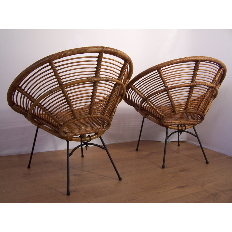 Pair of "Soleil" armchairs, Janine ABRAHAM & Dirk JAN ROL - 1950s