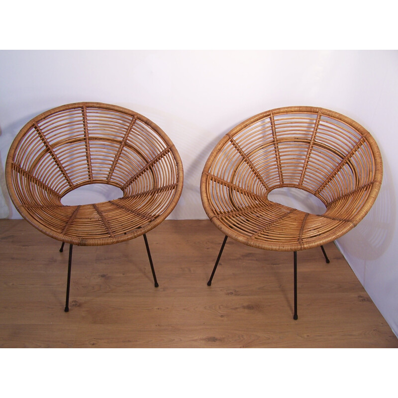 Pair of "Soleil" armchairs, Janine ABRAHAM & Dirk JAN ROL - 1950s