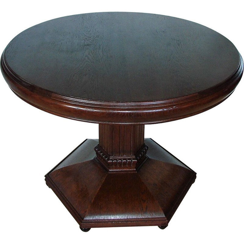 Table vintage Art Déco en chêne 1920