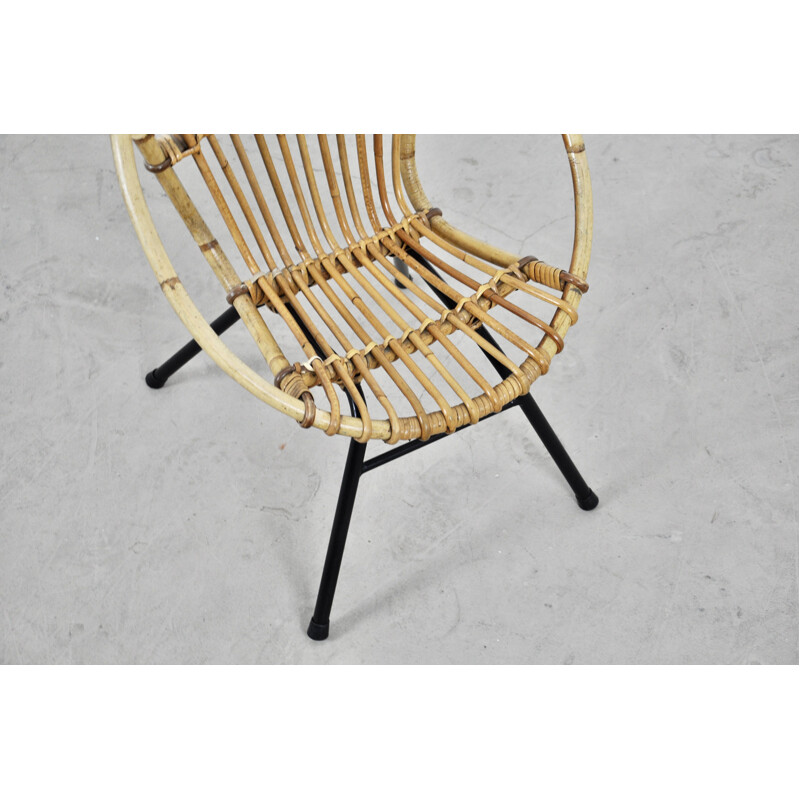 Vintage Children's Rattan Armchair from Rohe Noordwolde, 1960s