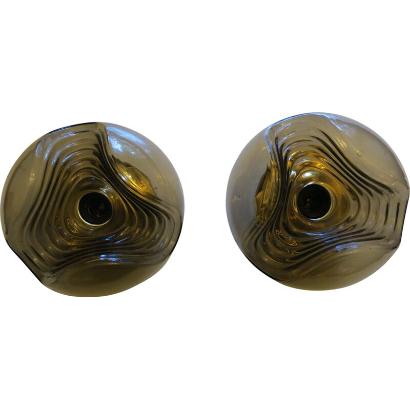Pair of large vintage wave sconces by Koch & Loewy for Peill & Putzler