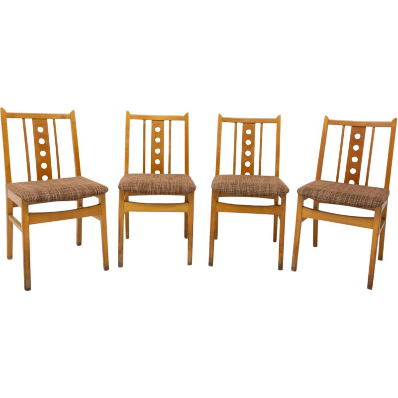Set van 4 vintage Tsjecho-Slowaakse stoelen 1960