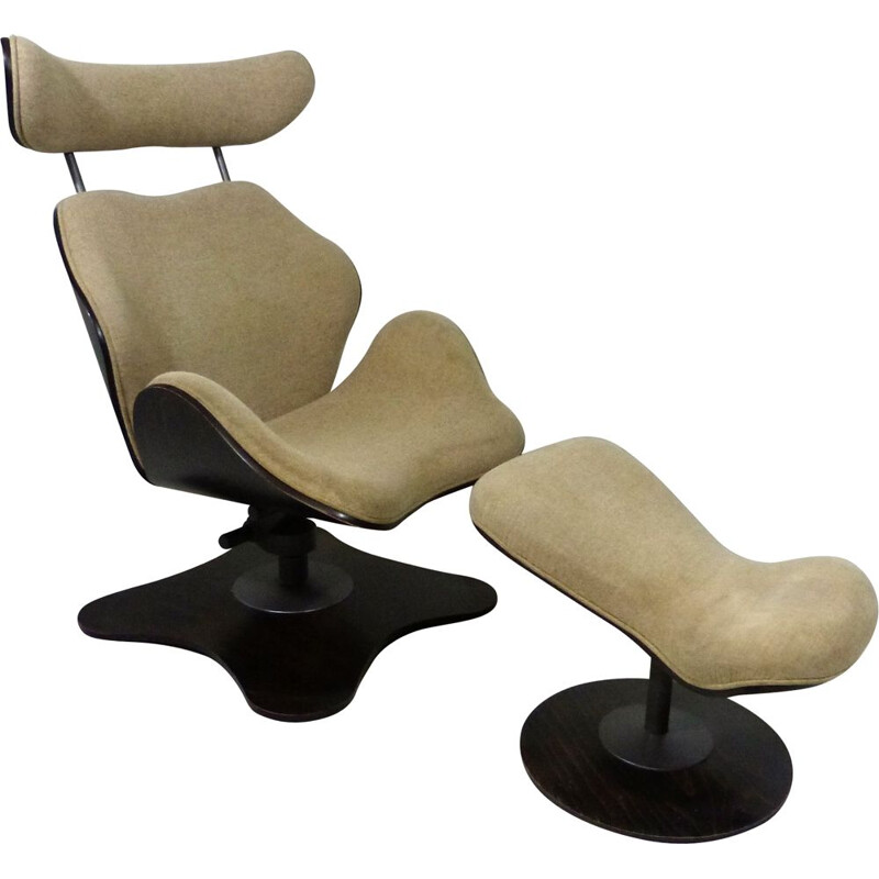 Vintage Lounge chair & hocker TOK by Toshiyuki Kita for Stokke Norway