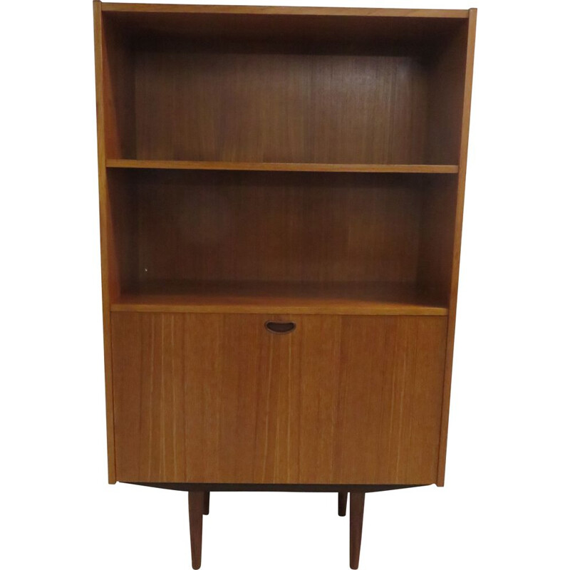 Large vintage bookcase in teak wood Scandinavian 1960