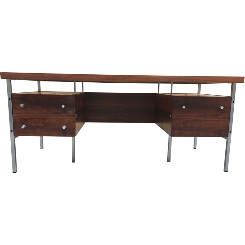 Vintage rosewood and chrome desk 1970