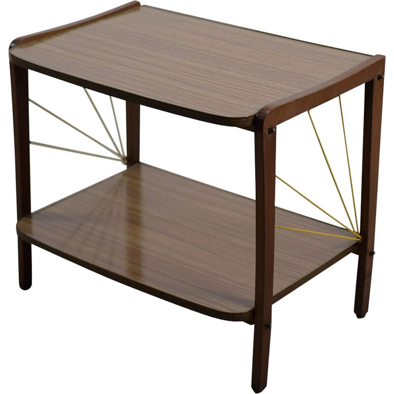 Mesa de TV Vintage com prateleira alemã 1950