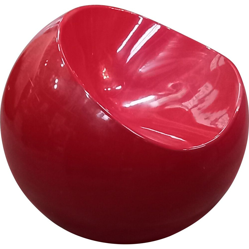 Chaise boule vintage rouge Dupont