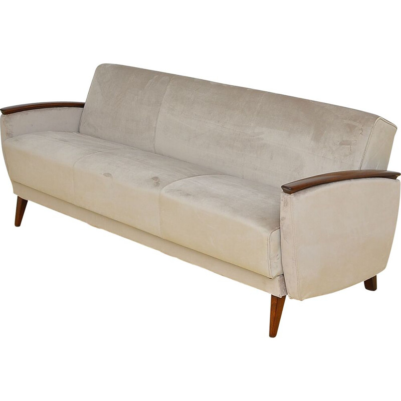 Mid-Century Velvet Sofa Daybed 1960s