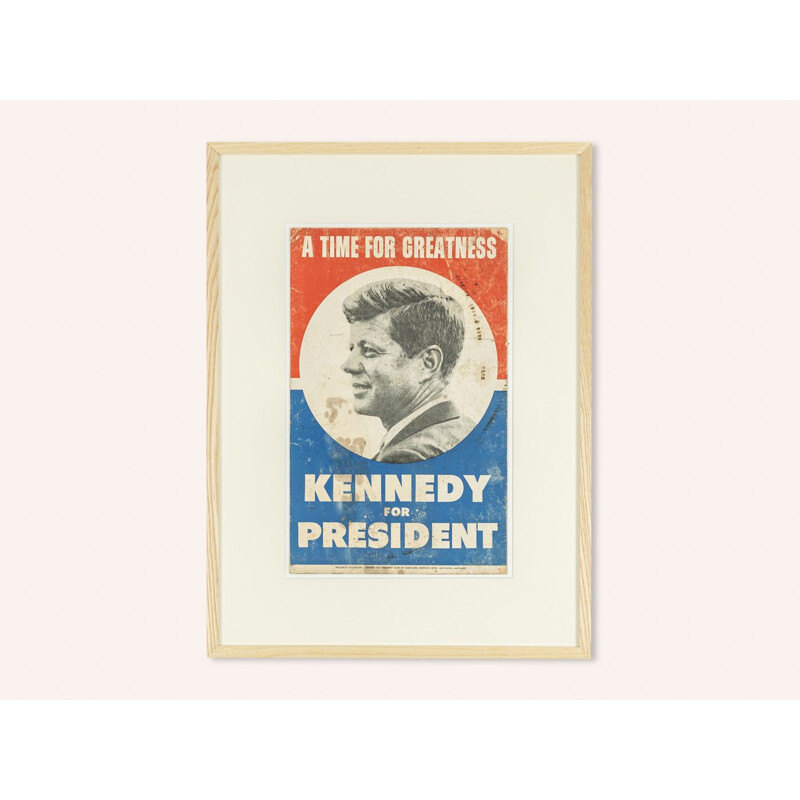 Vintage original campaign poster of John F. Kennedy's election campaign 1960