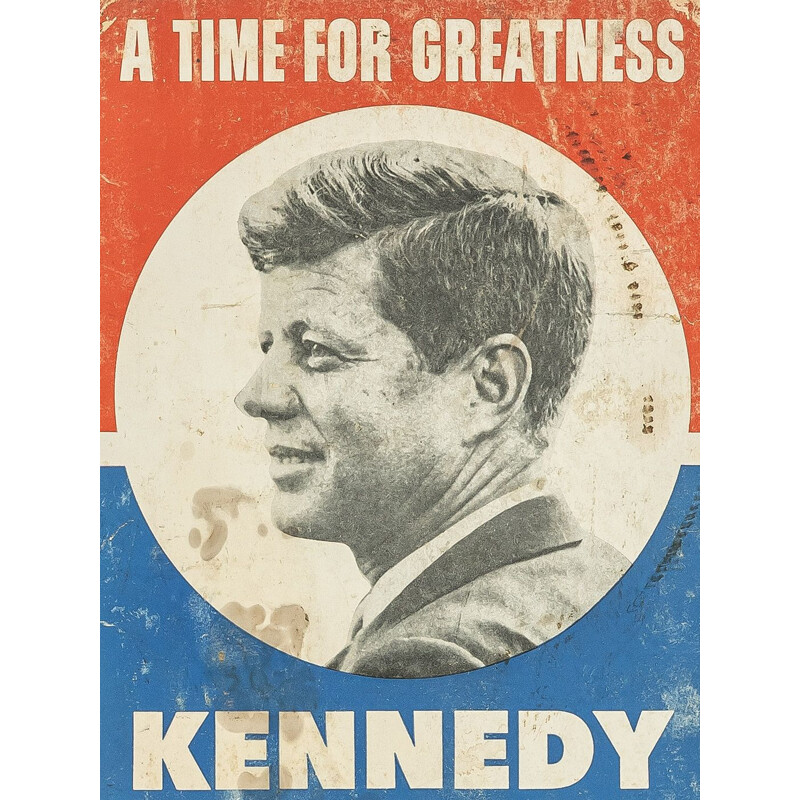 Affiche vintage originale de campagne électorale de John F. Kennedy 1960