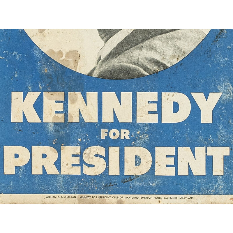 Vintage original campaign poster of John F. Kennedy's election campaign 1960