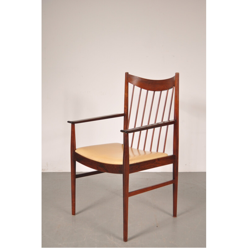 Sibast dining chair in rosewood and beige leatherette, Arne VODDER - 1960