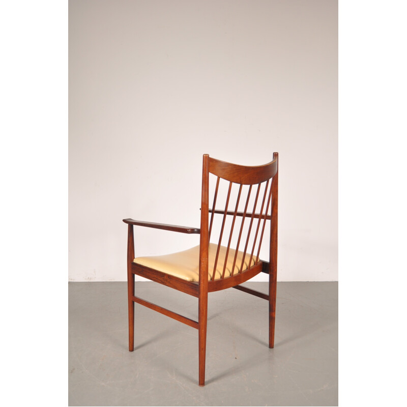 Sibast dining chair in rosewood and beige leatherette, Arne VODDER - 1960