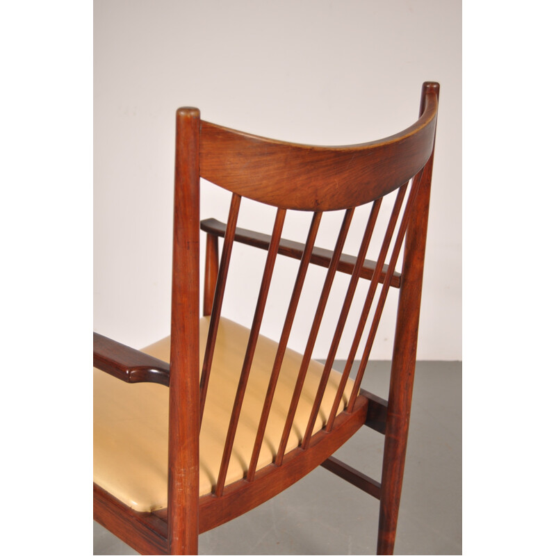 Sibast dining chair in rosewood and beige leatherette, Arne VODDER - 1960