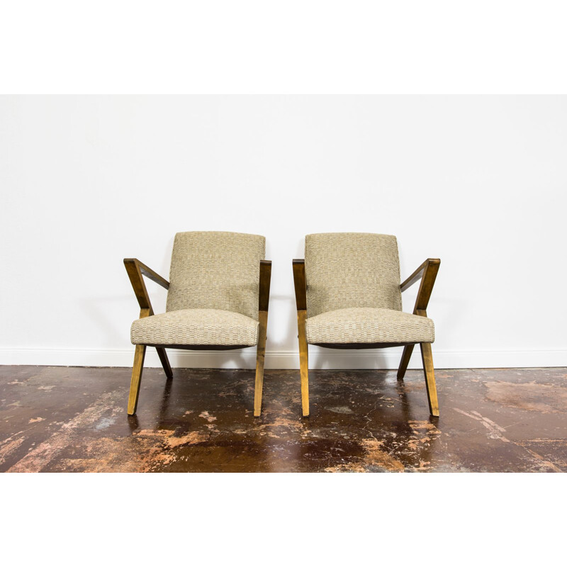 Pair of vintage armchairs by Odnowa 1960