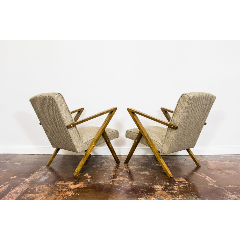 Pair of vintage armchairs by Odnowa 1960