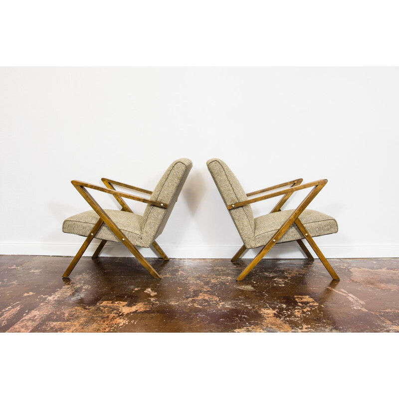 Pair of vintage armchairs by Odnowa 1960