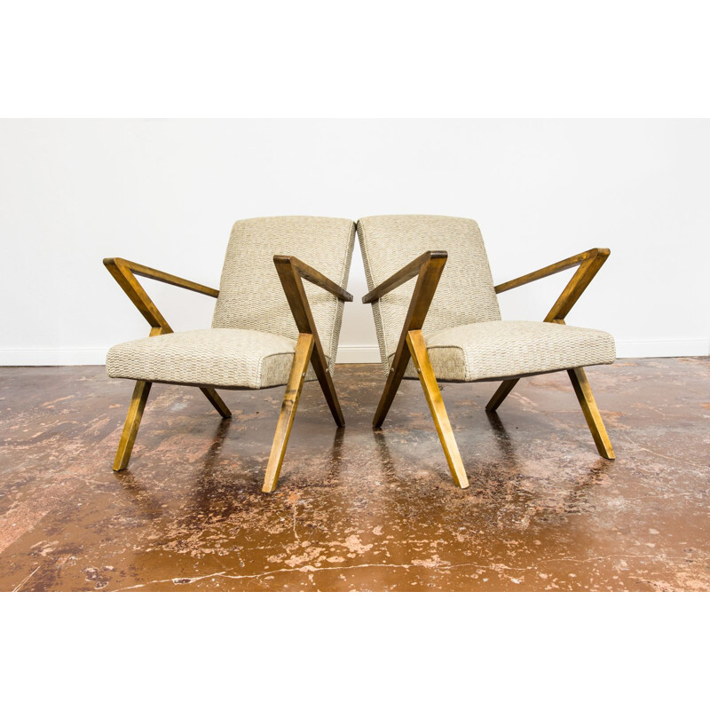 Pair of vintage armchairs by Odnowa 1960