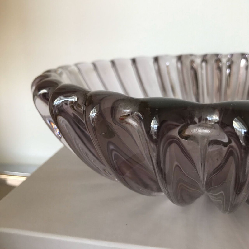 Vintage bowl in smoked murano glass