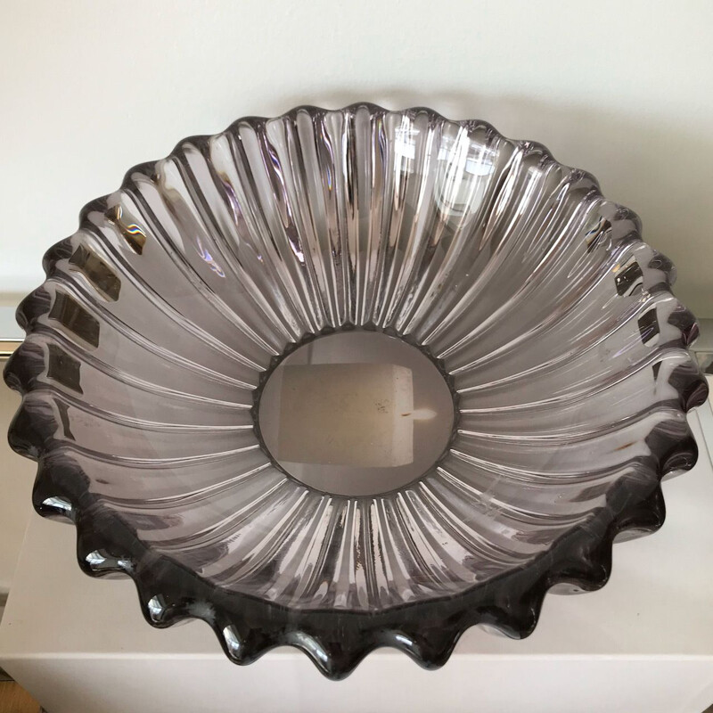 Vintage bowl in smoked murano glass