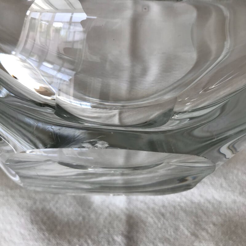 Coupe de fruits vintage de Murano en verre transparent