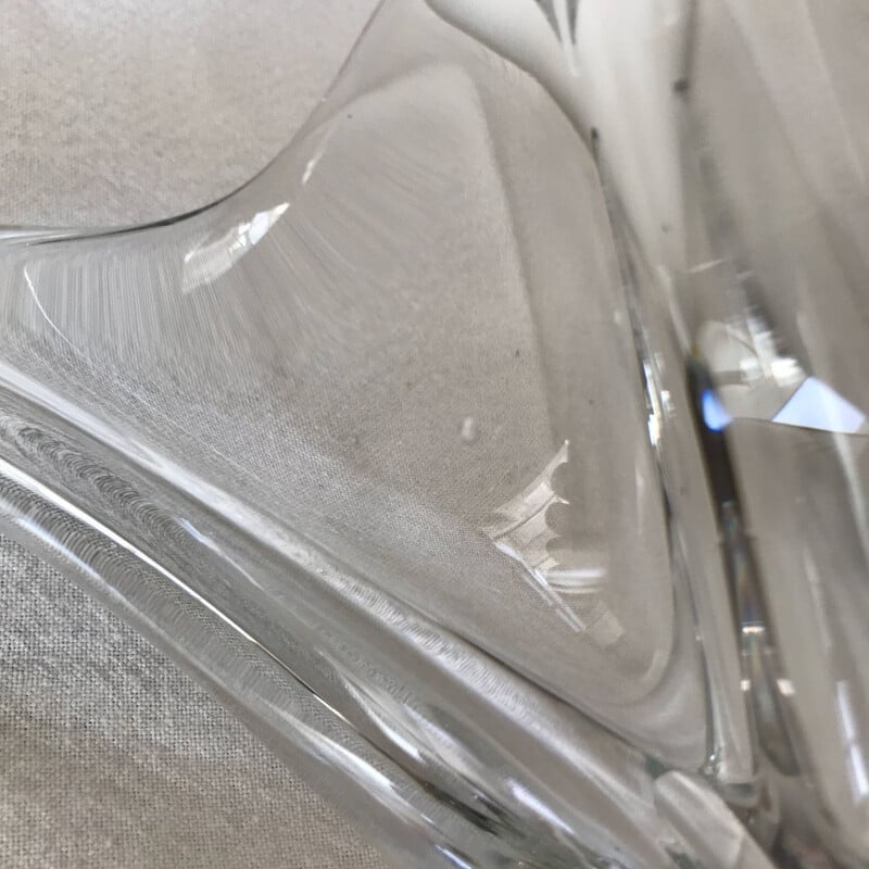 Coupe de fruits vintage de Murano en verre transparent