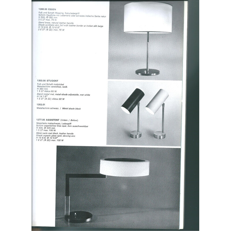 Lampe de table autrichienne en laiton et acrylique, J. T KALMAR - 1960