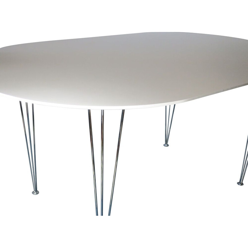 Vintage Ellipse-Shaped Dining Table with Hairpin Legs, Danish 1970