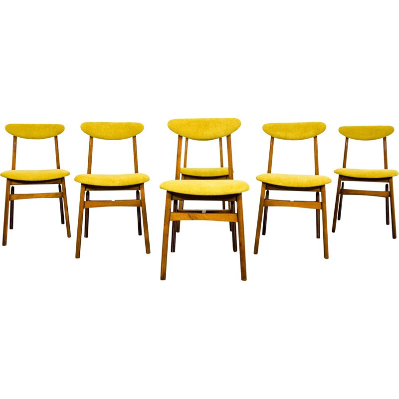 Set of 6 vintage chairs by Rajmund Teofil Hałas 1960