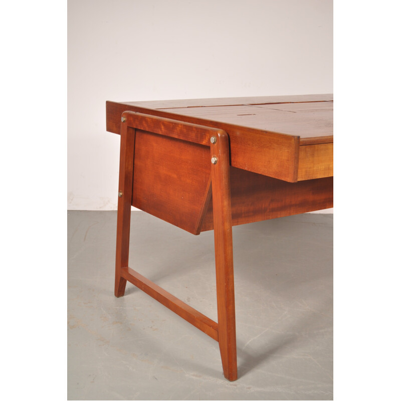 Scandinavian Eden desk in wood with tambour drawers, CLAUSEN & MAERUS - 1960s