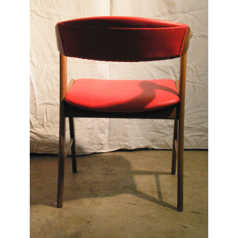 Cadeira de escritório Vintage skai vermelho 1950