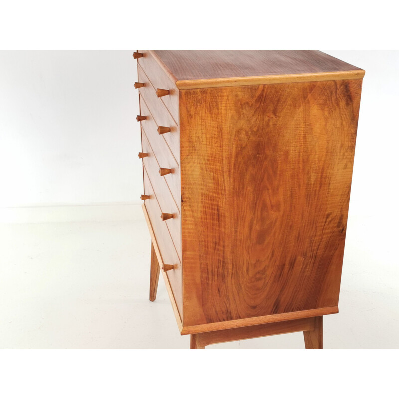 Vintage walnut chest of drawers by Alfred Cox for Heals, United Kingdom
