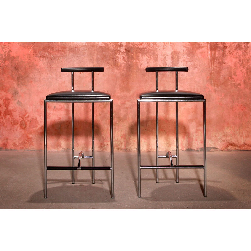 Pair of vintage Tokyo bar stools by Rodney Kinsman for Bieffeplast 1980