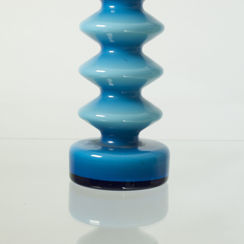 Vintage blue opaline vase Memphis