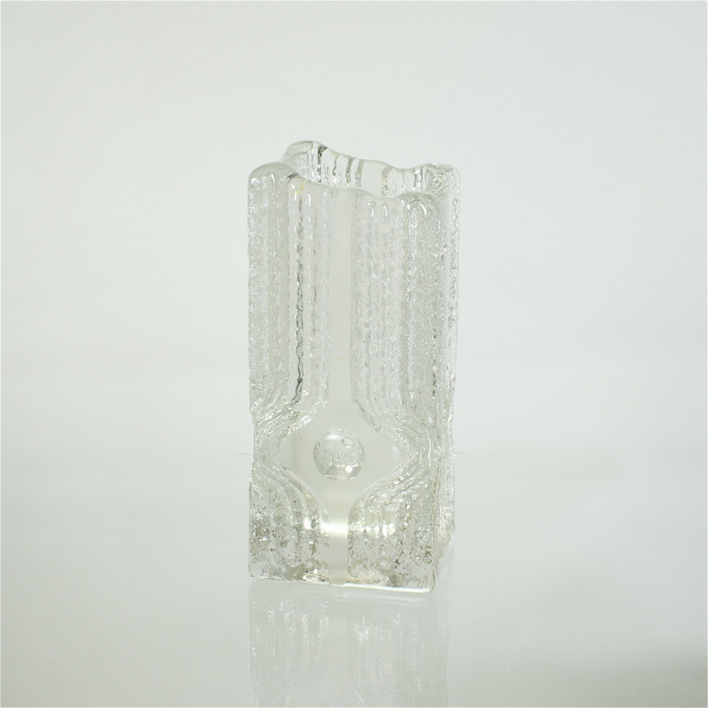 Vintage frosted glass vase 1960