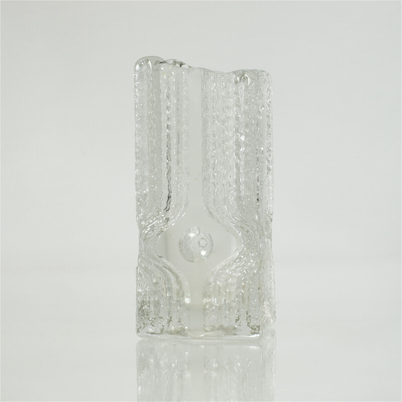 Vintage frosted glass vase 1960