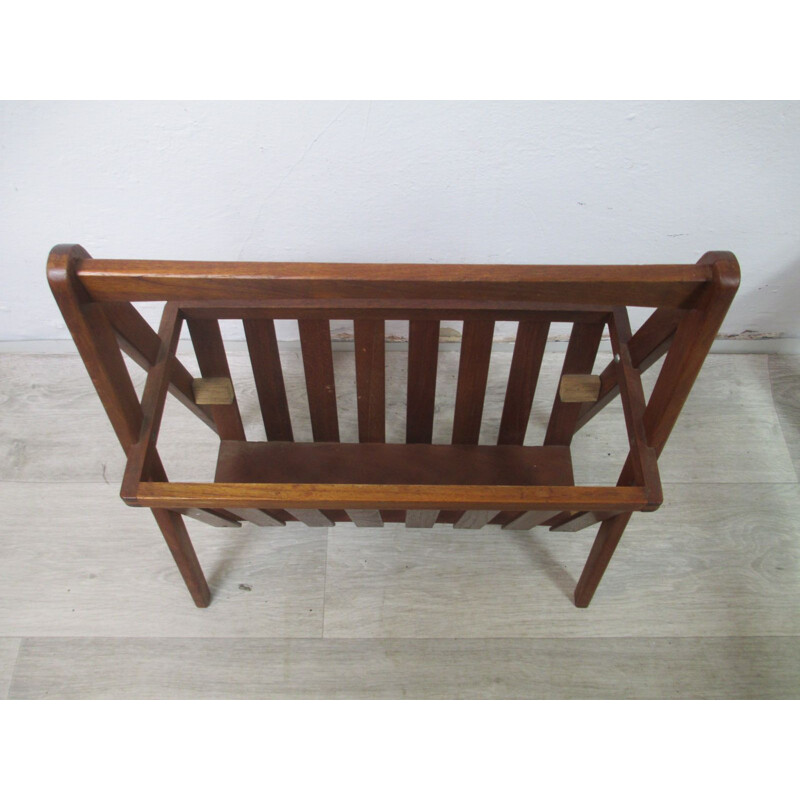 Vintage teak magazine rack 1970s