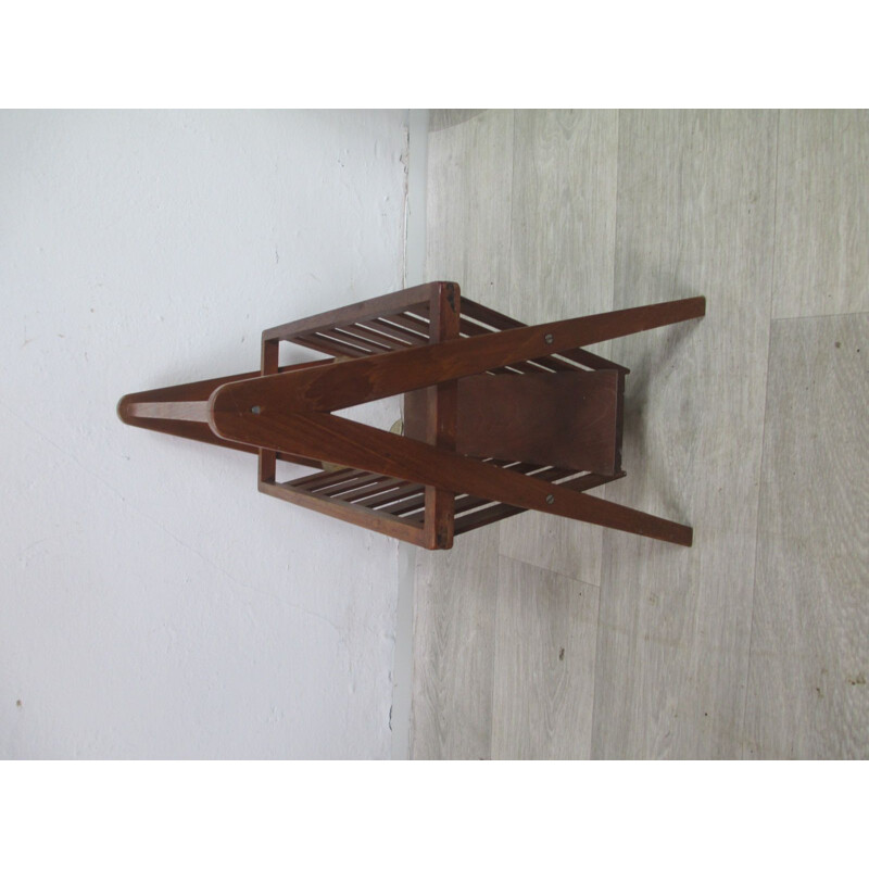 Vintage teak magazine rack 1970s