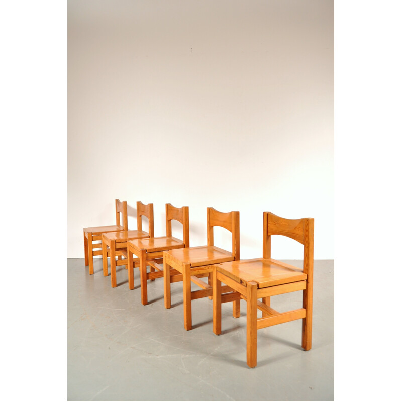 Scandinavian dining set in pinewood, Ilmari TAPIOVAARA - 1970s