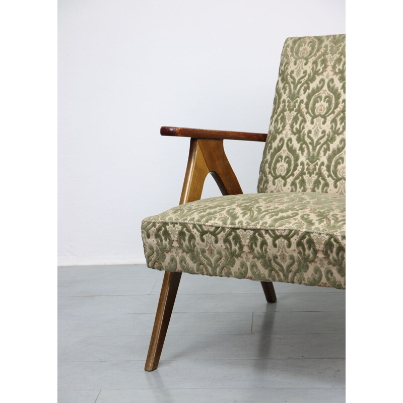 Scandinavische groene pluche fauteuil