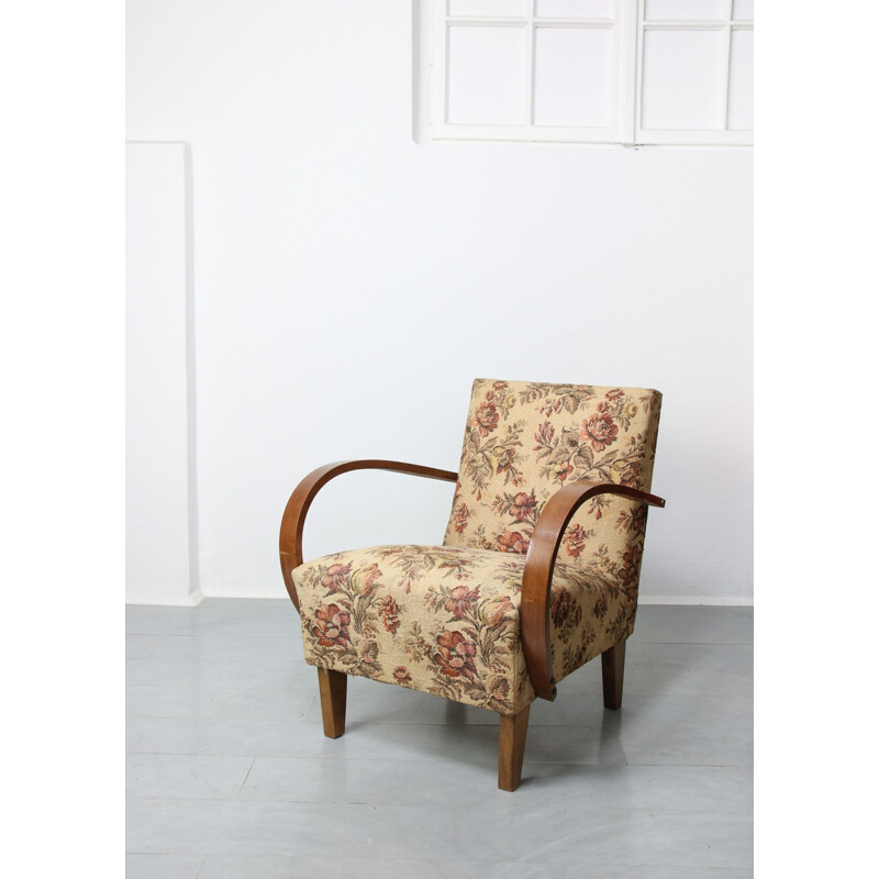 Vintage Benthouten Jindrich Halabala fauteuil 1950