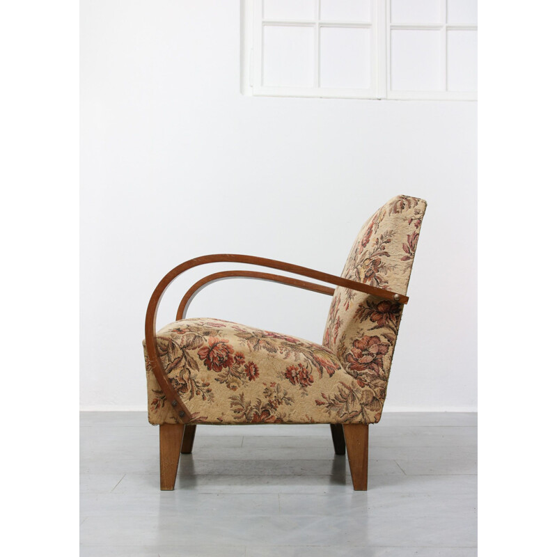 Vintage Benthouten Jindrich Halabala fauteuil 1950
