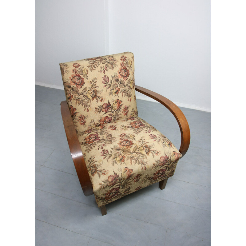 Vintage Benthouten Jindrich Halabala fauteuil 1950
