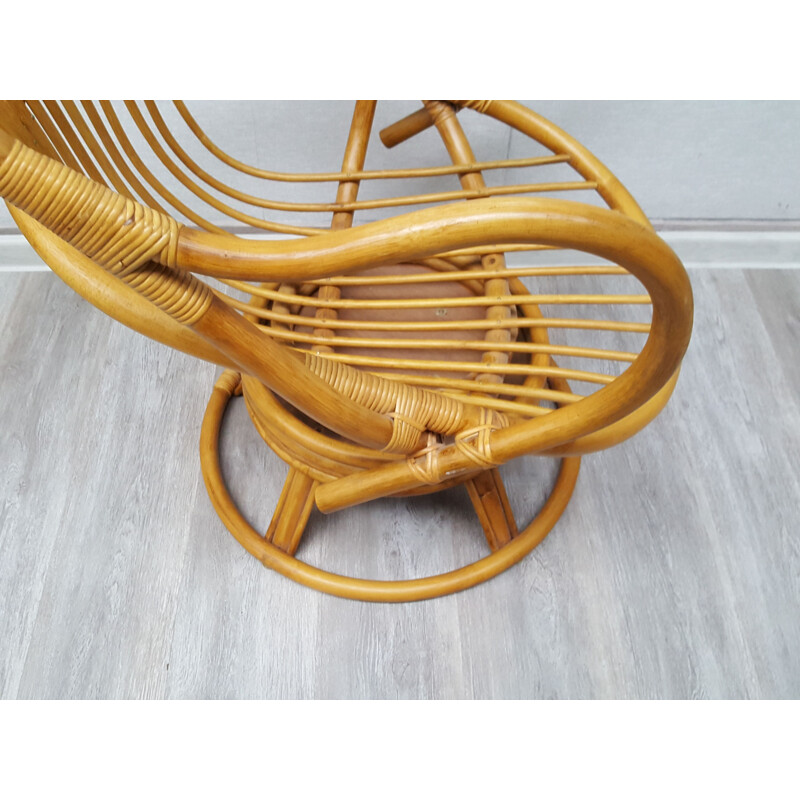 Fauteuil vintage en bambou 1970