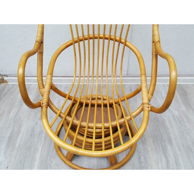 Vintage bamboo armchair 1970s